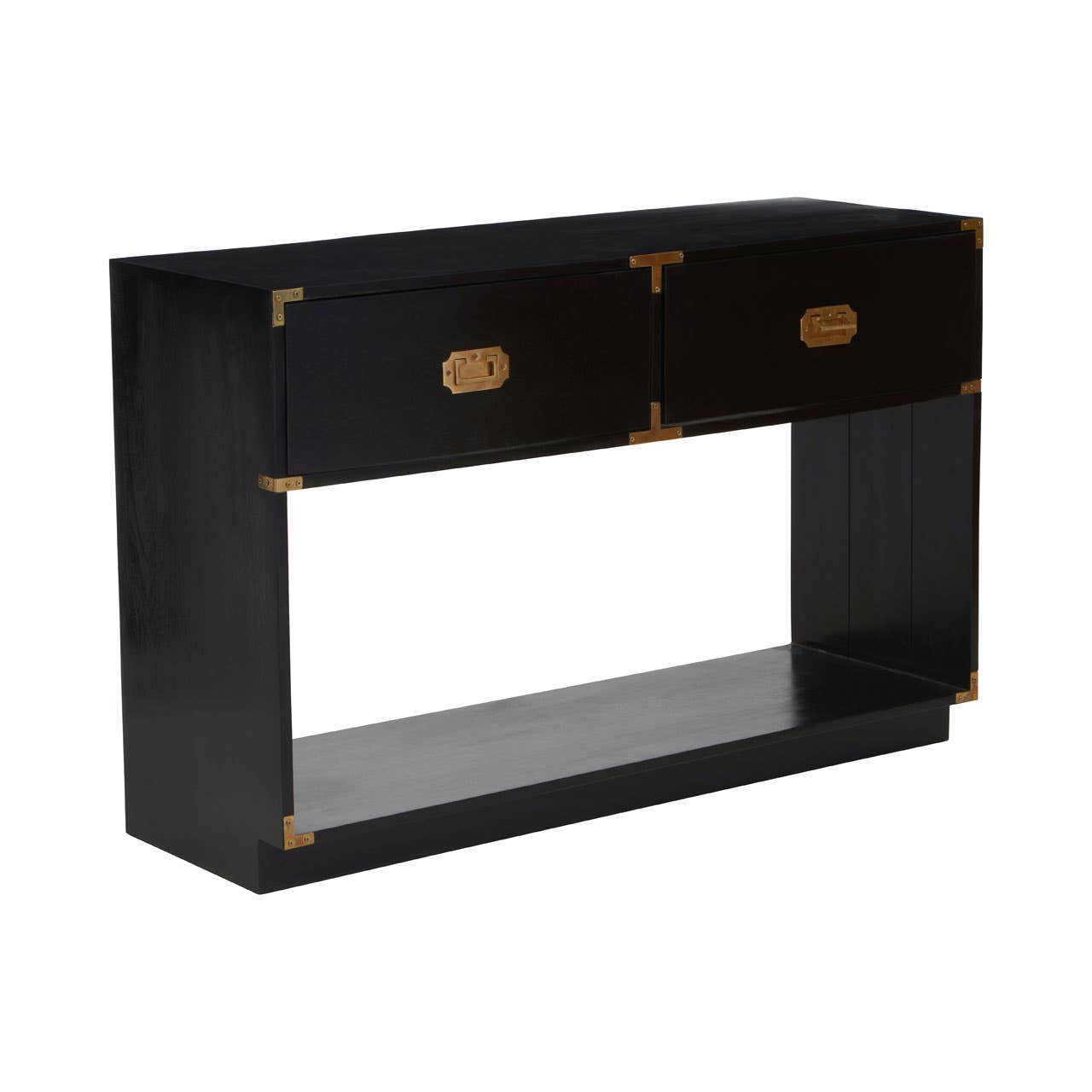 Noosa & Co. Living Sarter Two Drawer Black Mango Wood Console Table House of Isabella UK