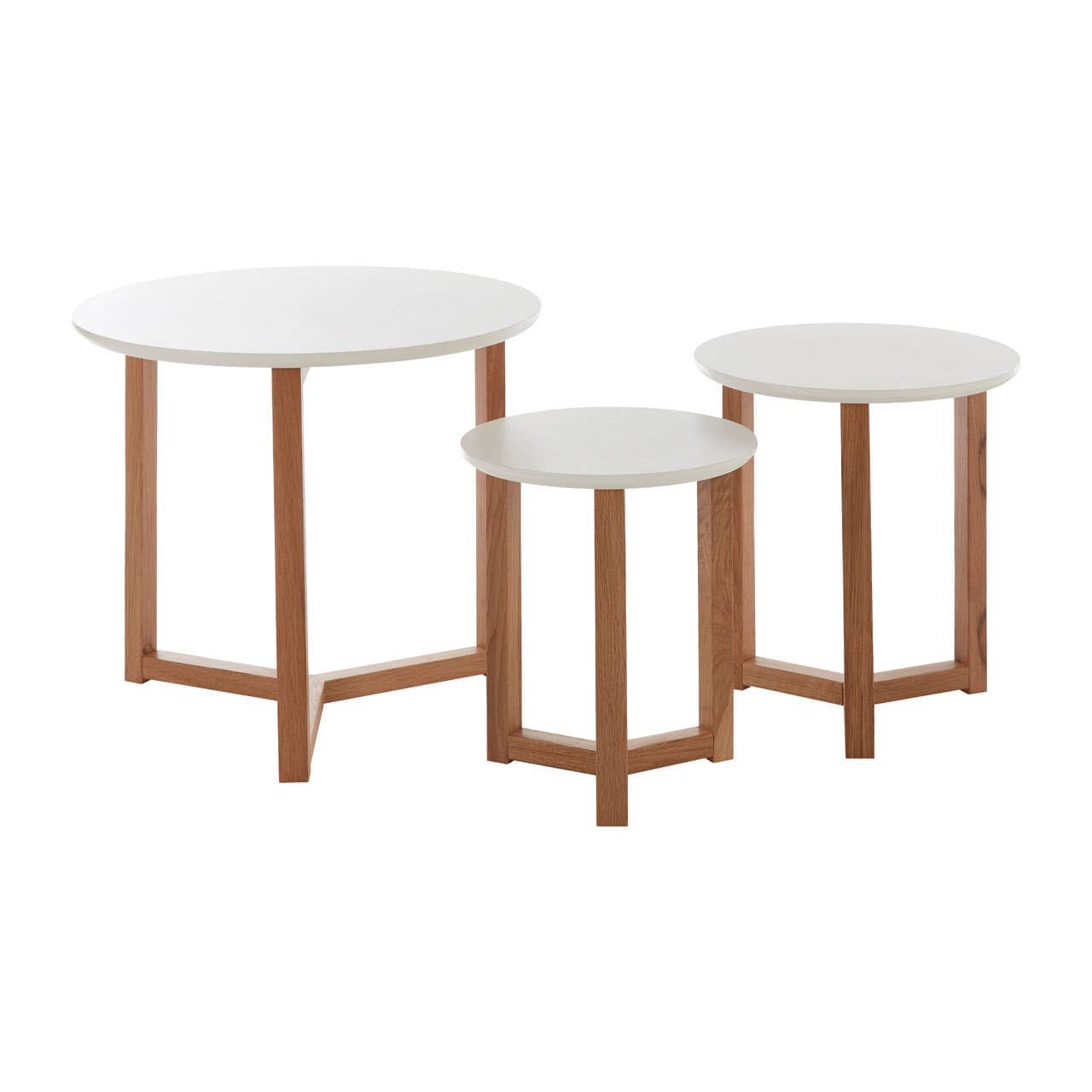 Noosa & Co. Living Set Of 3 Side Tables With White Tops House of Isabella UK