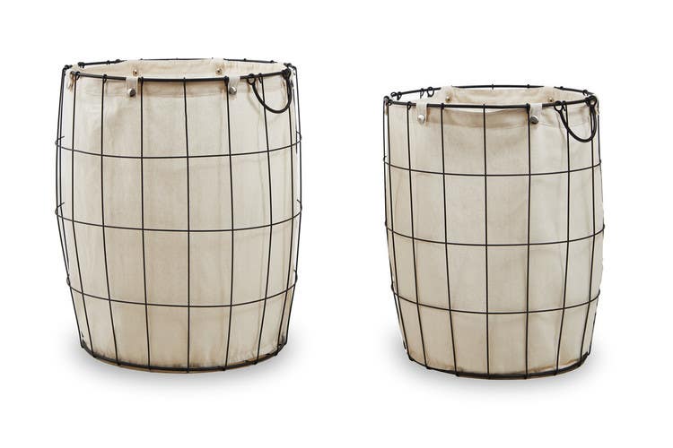 Noosa & Co. Living Set Of Two Matte Black Laundry Baskets House of Isabella UK