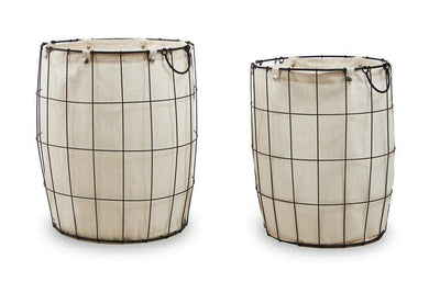 Noosa & Co. Living Set Of Two Matte Black Laundry Baskets House of Isabella UK