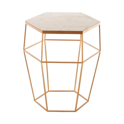Noosa & Co. Living Shalimar Hexagonal Marble Top Side Table House of Isabella UK