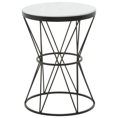 Noosa & Co. Living Shalimar Round White Marble Top Side Table House of Isabella UK