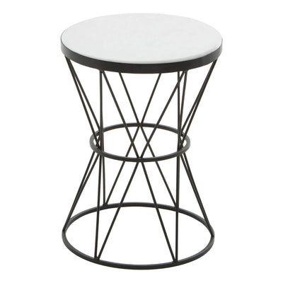 Noosa & Co. Living Shalimar Round White Marble Top Side Table House of Isabella UK