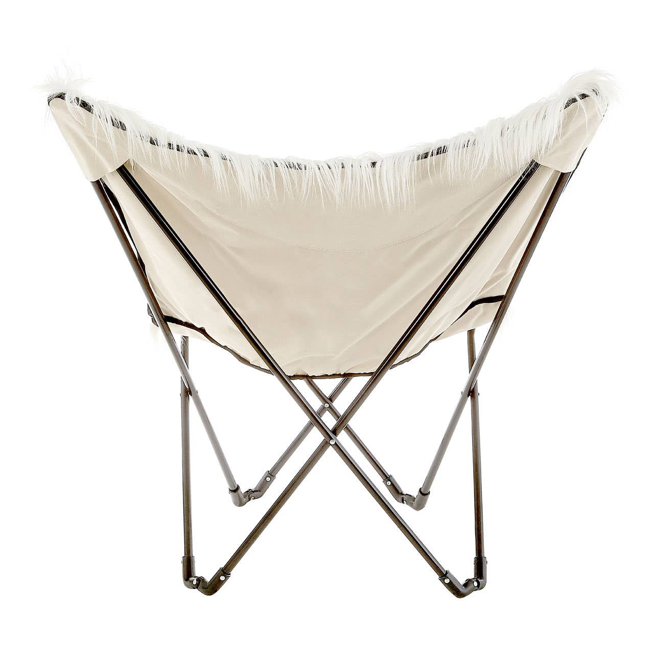 Noosa & Co. Living Sienna White Faux Fur Butterfly Chair House of Isabella UK