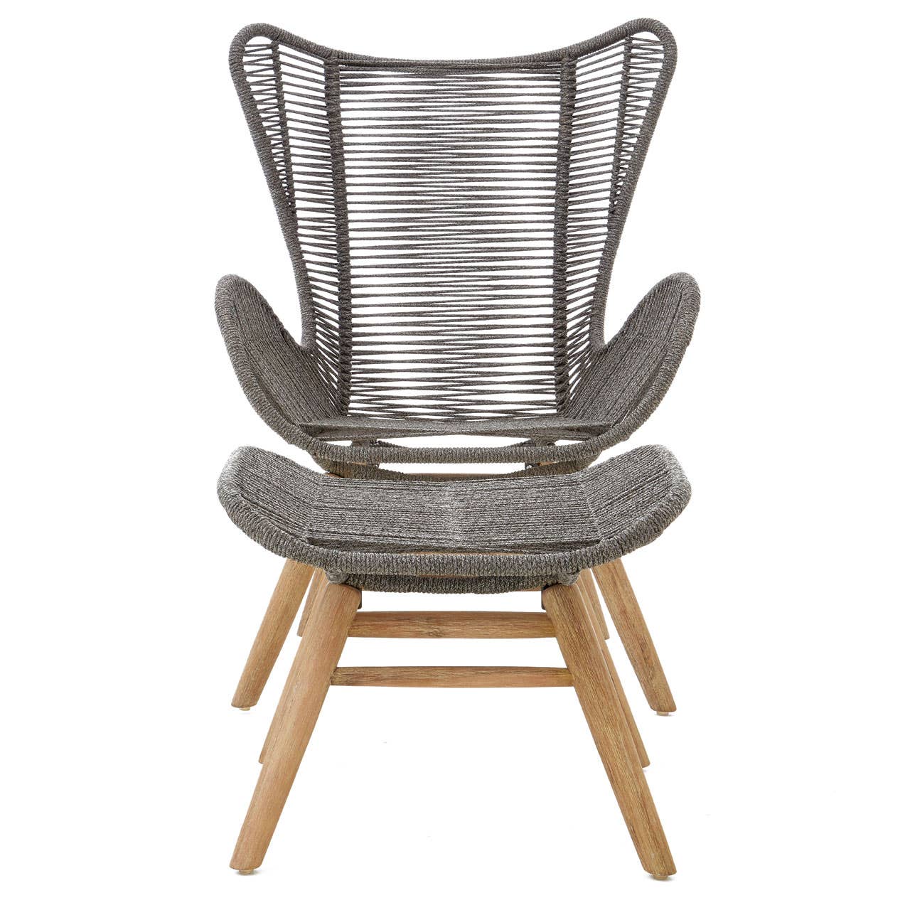 Noosa & Co. Living Sisal Grey Rope Lounge Chair & Footstool House of Isabella UK