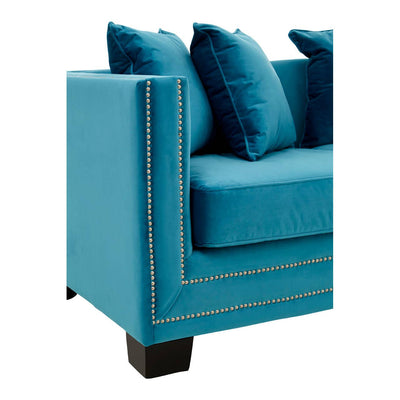 Noosa & Co. Living Sofia 2 Seater Cyan Blue Velvet Sofa House of Isabella UK