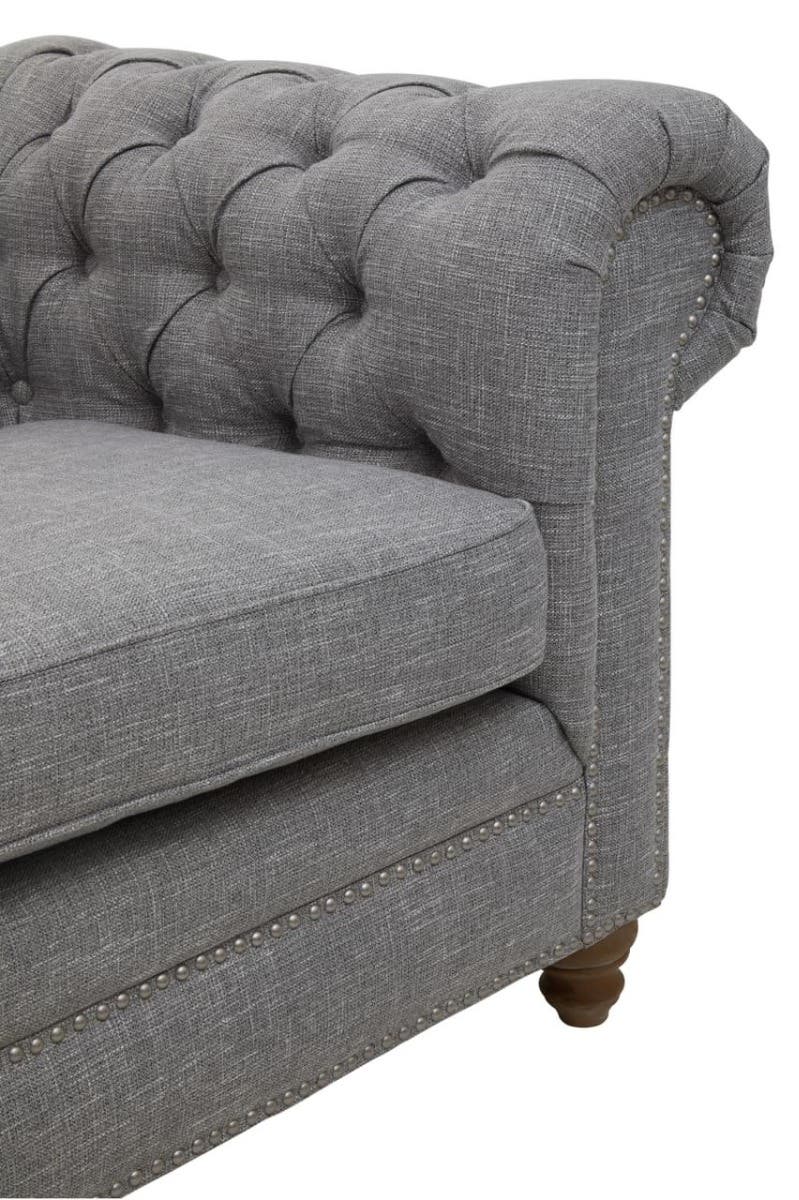 Noosa & Co. Living Stella Three Seat Grey Linen Sofa House of Isabella UK