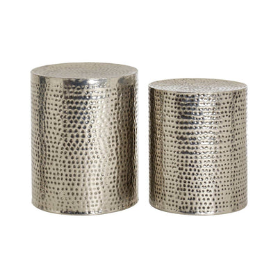 Noosa & Co. Living Templar Stools With Hammered Pewter Finish House of Isabella UK