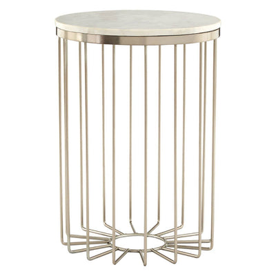 Noosa & Co. Living Templar White Marble Cage Design Iron Table House of Isabella UK