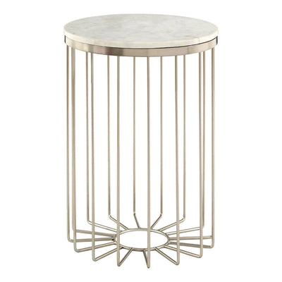 Noosa & Co. Living Templar White Marble Cage Design Iron Table House of Isabella UK