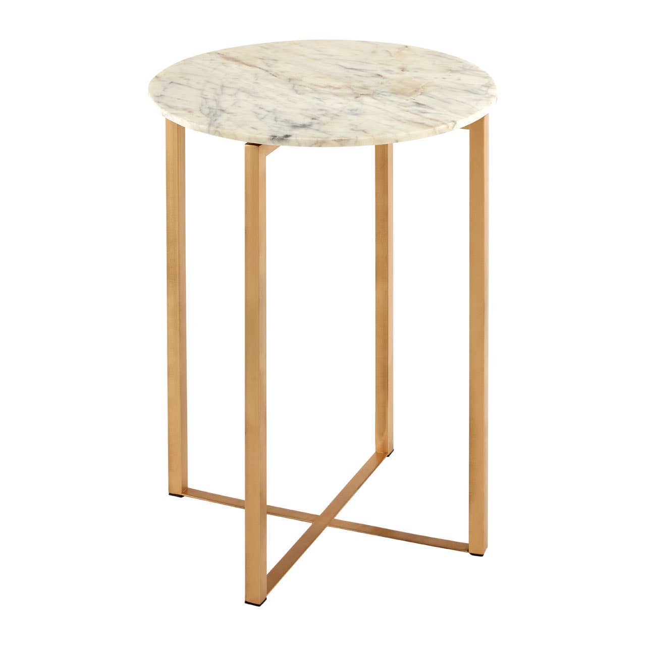 Noosa & Co. Living Templar White Marble Table With Lattice Base House of Isabella UK