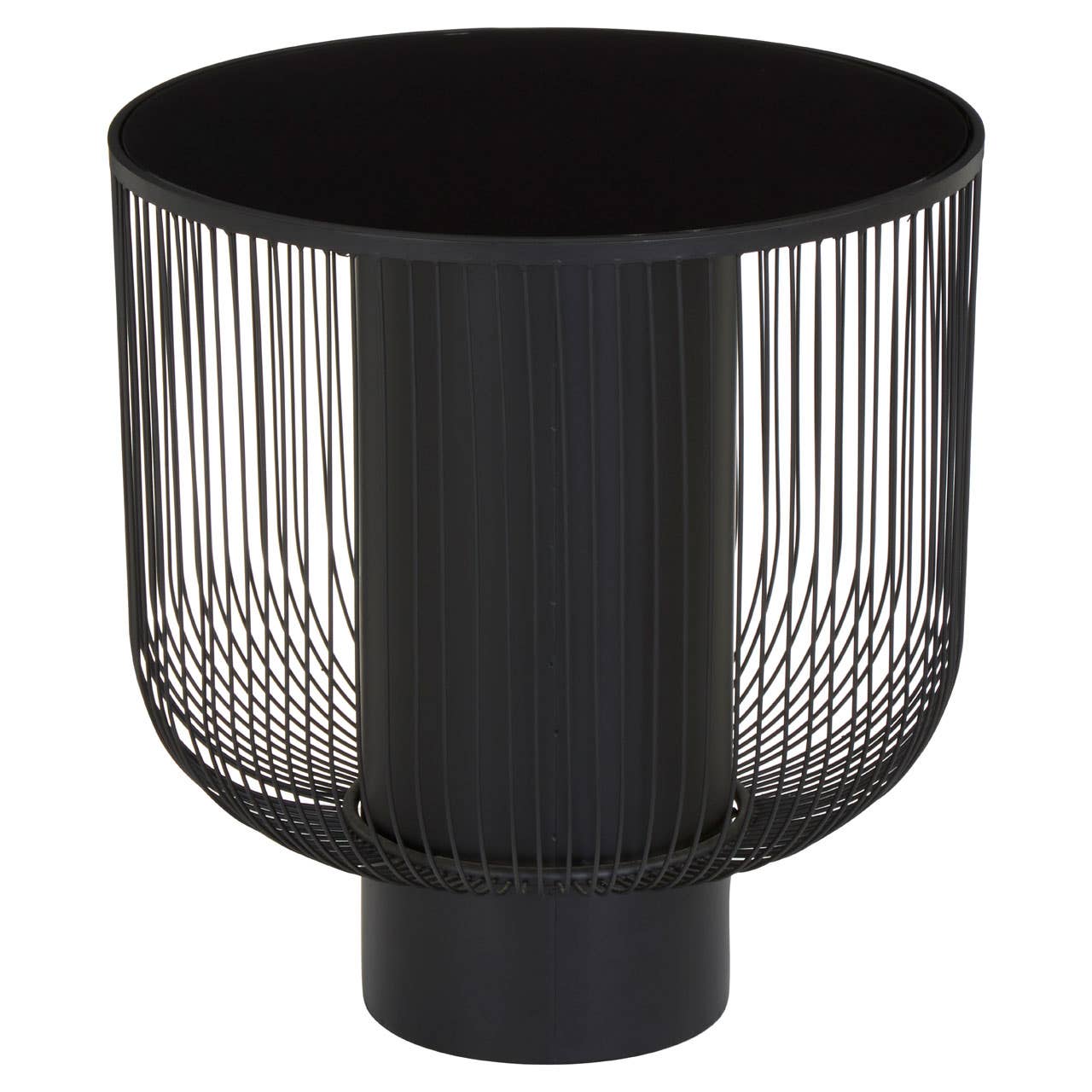 Noosa & Co. Living Trento End Table With Black Glass Top House of Isabella UK