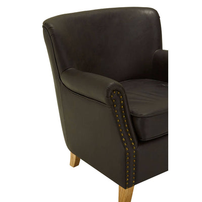 Noosa & Co. Living Trinity Brown Leather Effect Armchair House of Isabella UK