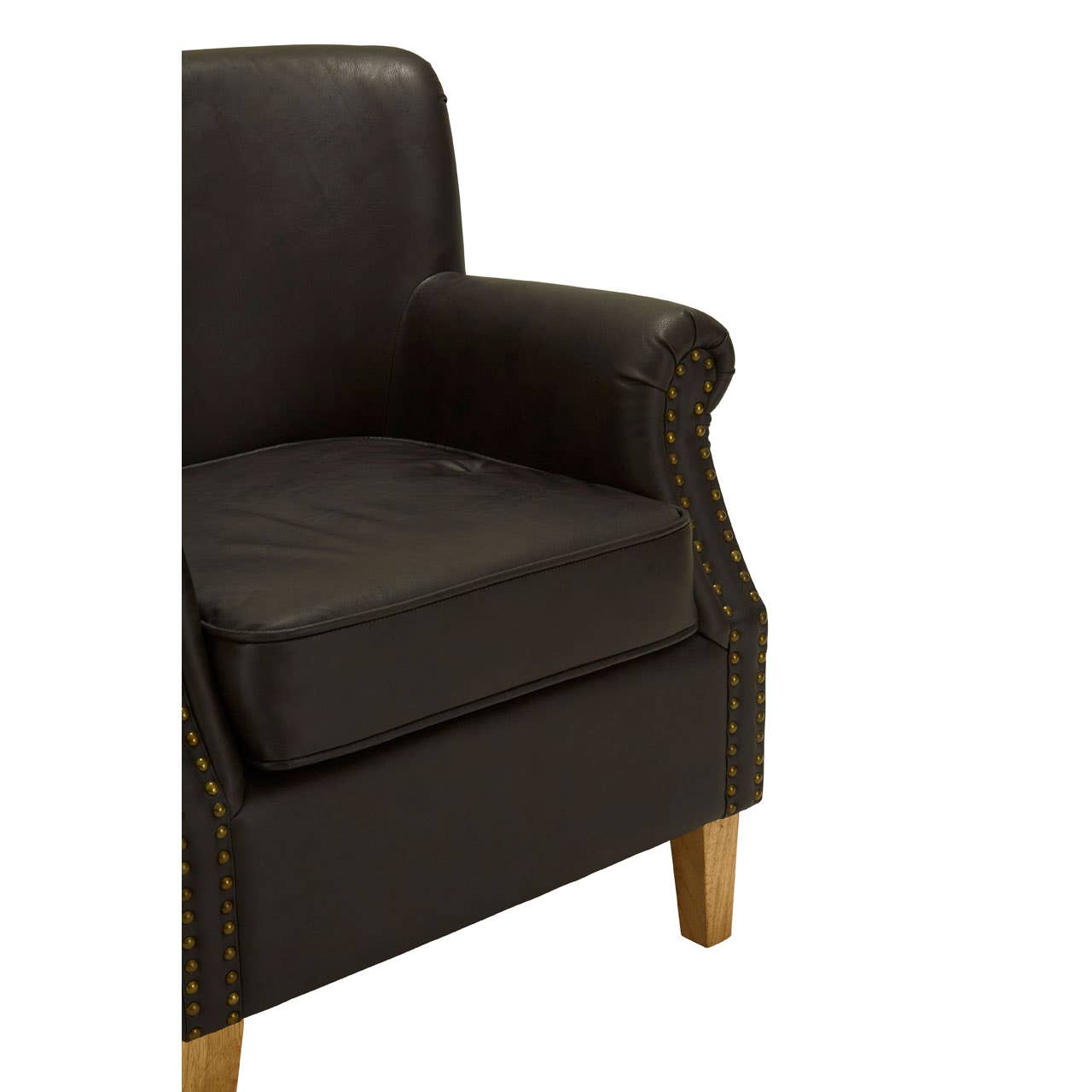 Noosa & Co. Living Trinity Brown Leather Effect Armchair House of Isabella UK