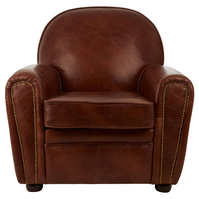 Noosa & Co. Living Victor Coffee Leather Classic Armchair House of Isabella UK