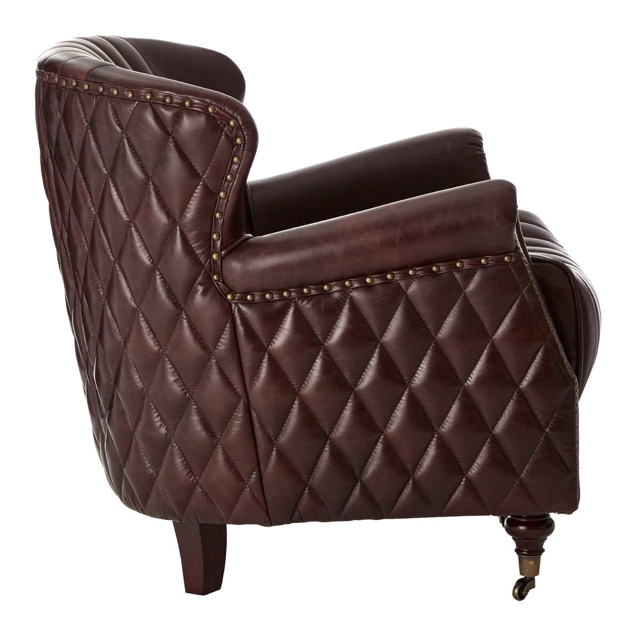 Noosa & Co. Living Victor Coffee Leather Winged Armchair House of Isabella UK