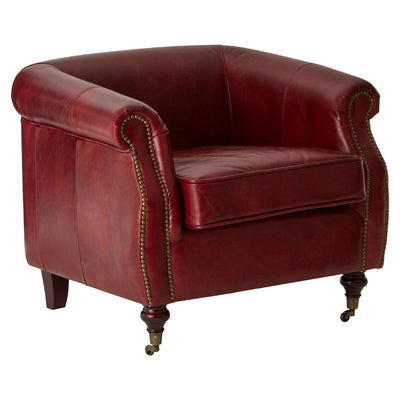 Noosa & Co. Living Victor Red Leather Armchair House of Isabella UK
