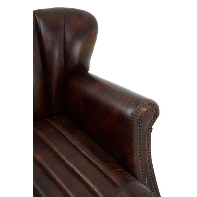 Noosa & Co. Living Victor Winged Brown Leather Armchair House of Isabella UK