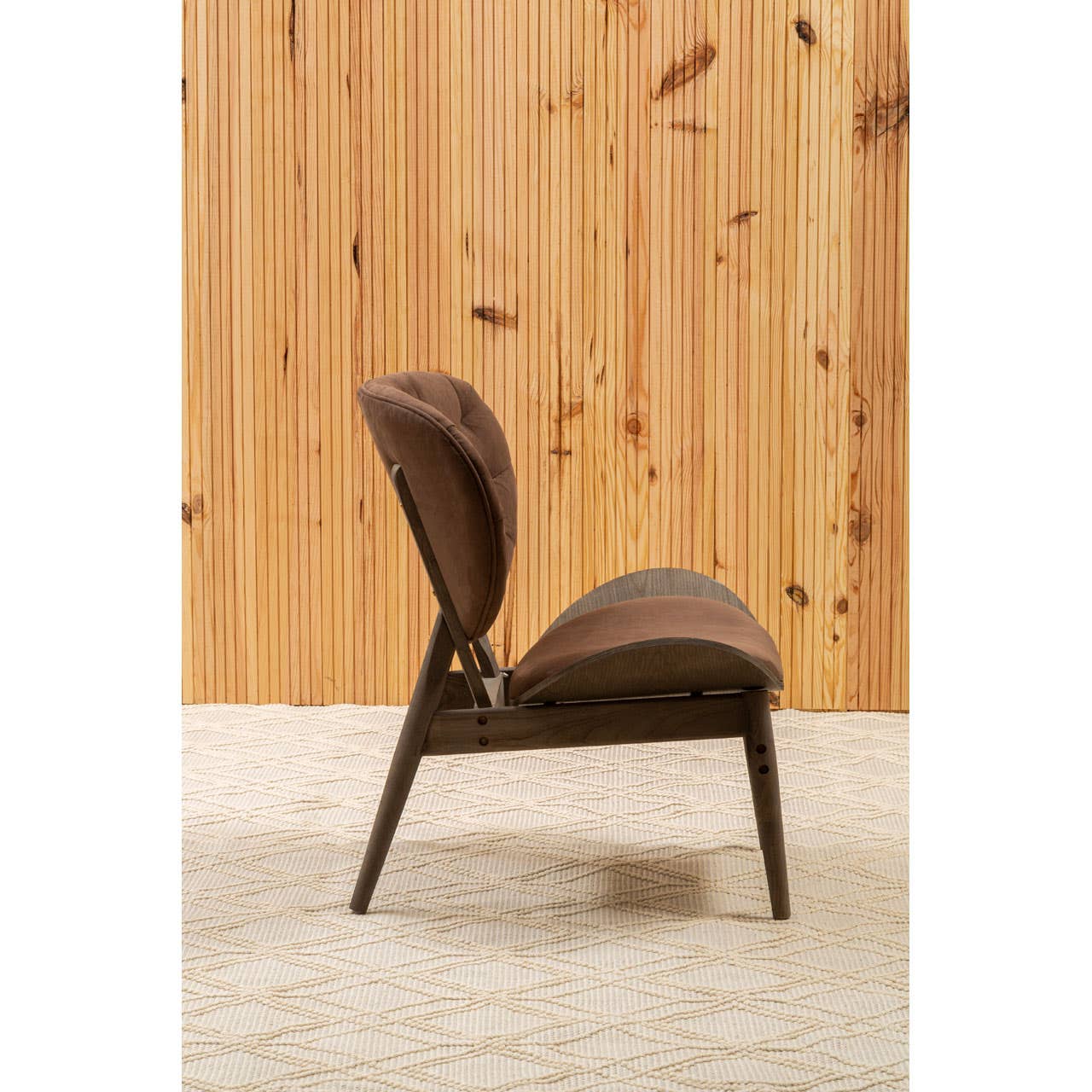 Noosa & Co. Living Vinsi Brown Velvet Chair With Dark Elm House of Isabella UK