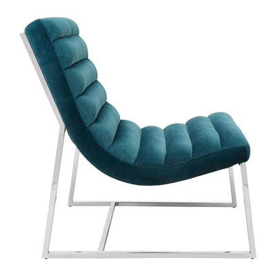 Noosa & Co. Living Vogue Teal Velvet Curved Cocktail Chair House of Isabella UK