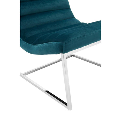 Noosa & Co. Living Vogue Teal Velvet Curved Cocktail Chair House of Isabella UK