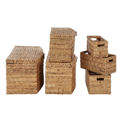 Noosa & Co. Living Water Hyacinth Storage Baskets – Set Of 6 House of Isabella UK