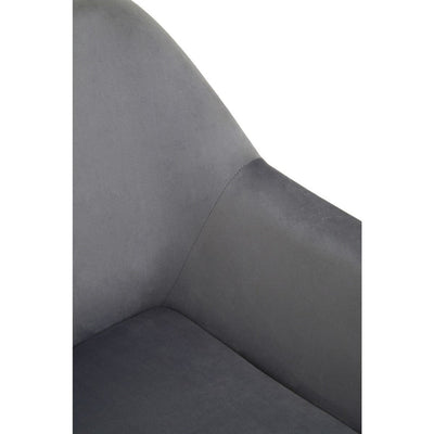 Noosa & Co. Living Xander Grey Velvet Black Frame Armchair House of Isabella UK