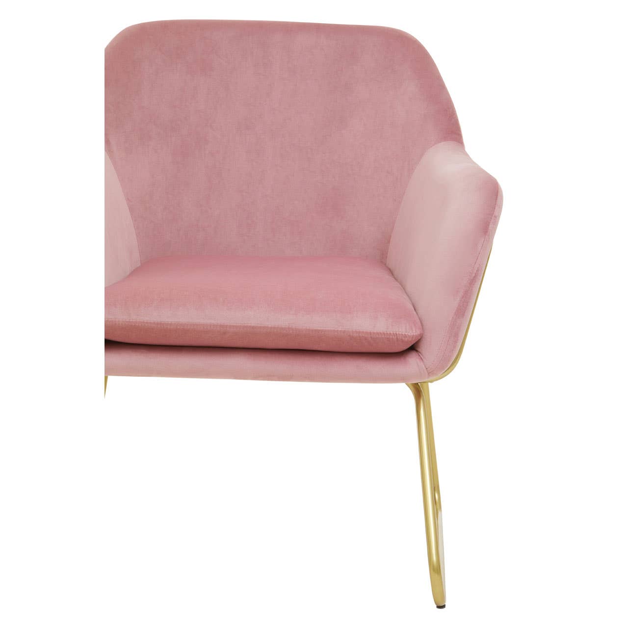 Noosa & Co. Living Xander Pink Velvet Bushed Gold Armchair House of Isabella UK