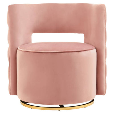 Noosa & Co. Living Yasmeen Pink Velvet Swivel Chair House of Isabella UK