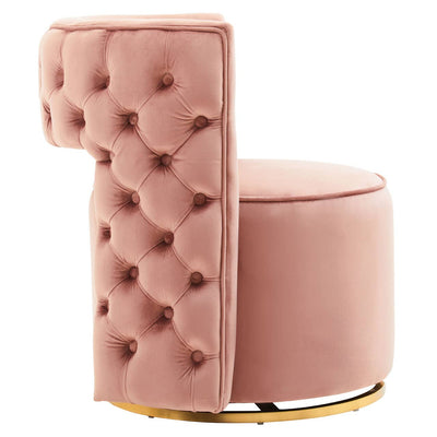 Noosa & Co. Living Yasmeen Pink Velvet Swivel Chair House of Isabella UK