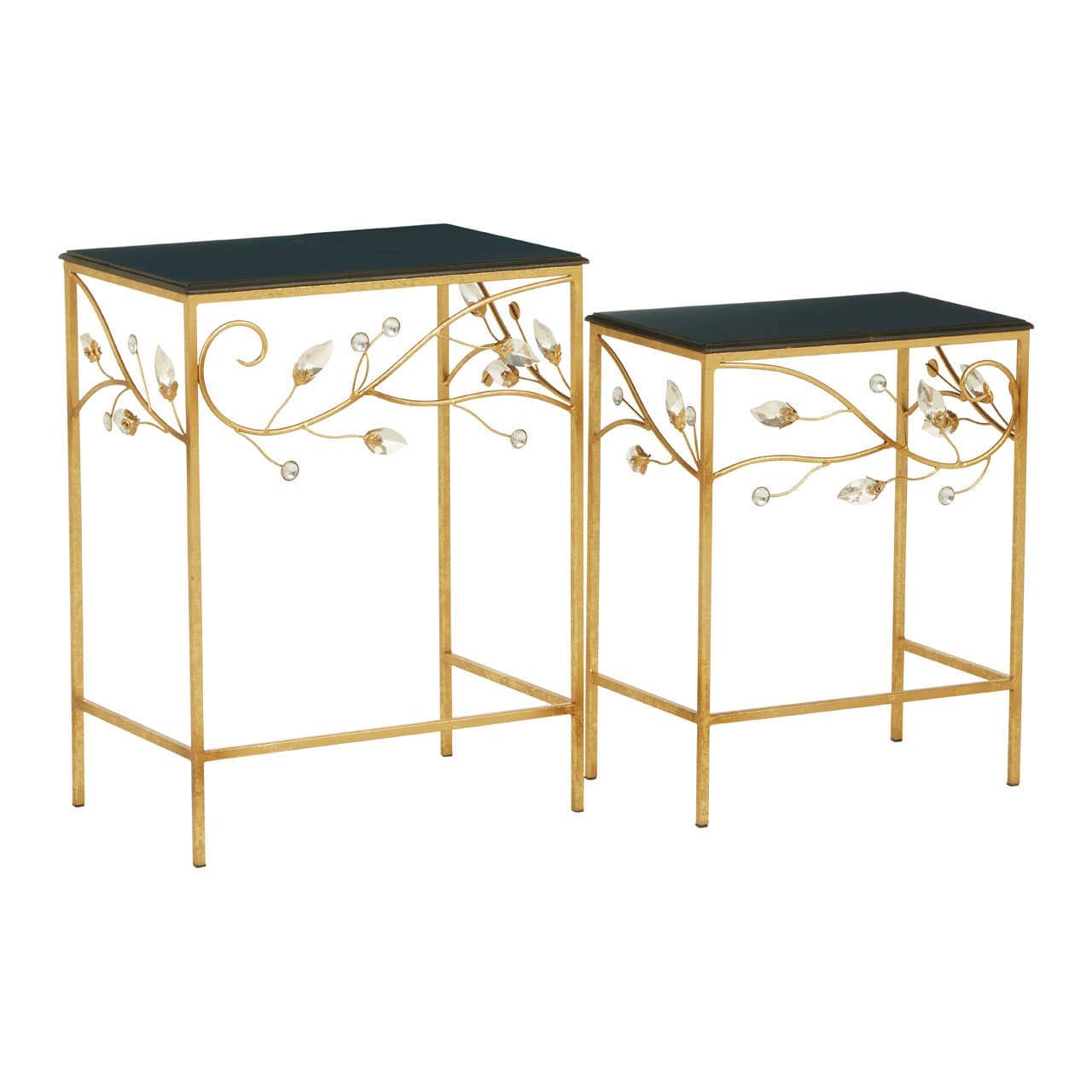 Noosa & Co. Living Yaxi Set Of 2 Tables With Black Wooden Top House of Isabella UK