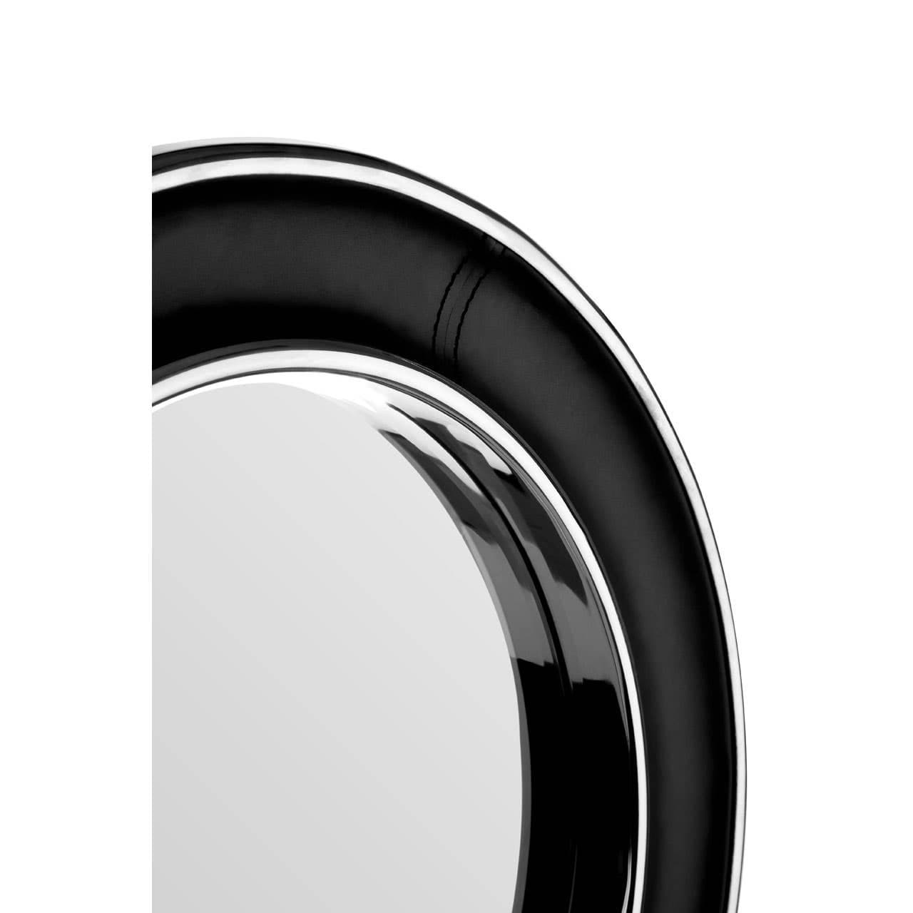 Noosa & Co. Mirrors Churchill Black Genuine Leather Wide Rimwall Mirror House of Isabella UK