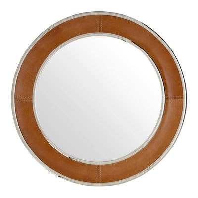 Noosa & Co. Mirrors Churchill Tan Genuine Leather Wall Mirror House of Isabella UK