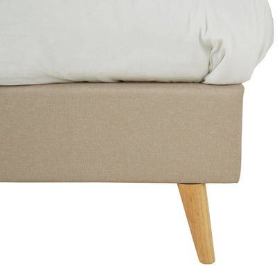 Noosa & Co. Sleeping Scandinavian Beige Hopsack Fabric Single Bed House of Isabella UK