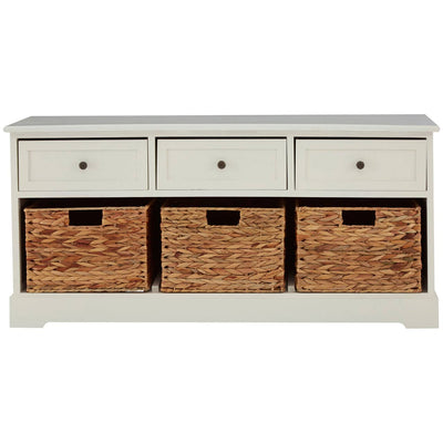 Noosa & Co. Sleeping Vermont Ivory 3 Drawer 3 Baskets Bench House of Isabella UK