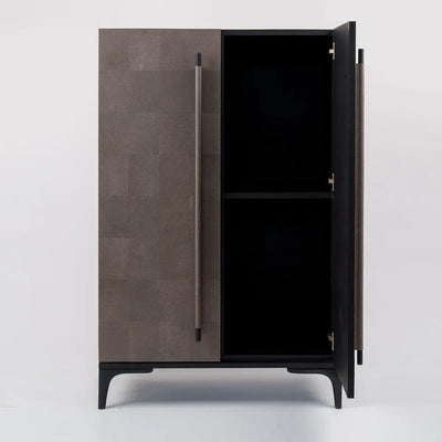 Luxe Armoire Grey Shagreen Leather - House of Isabella UK