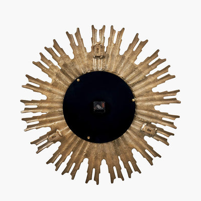 Pacific Lifestyle Accessories Gold Metal and Black Face Starburst Wall Clock House of Isabella UK