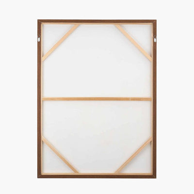 Pacific Lifestyle Accessories Natural and White Abstract Canvas with Natural Frame Large House of Isabella UK