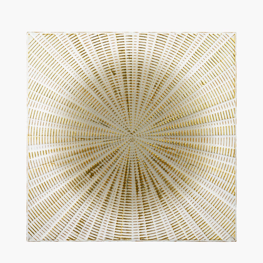 Pacific Lifestyle Accessories White and Gold Metal Sunburst Wall Art House of Isabella UK
