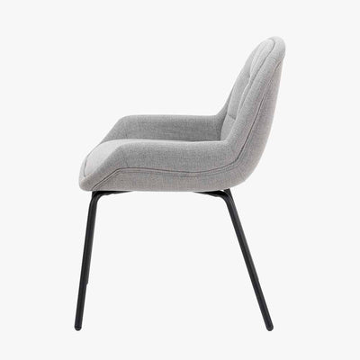 Pacific Lifestyle Dining Alba Grey Linen Mix and Black Metal Dining Chair House of Isabella UK