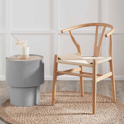 Pacific Lifestyle Dining Quinn Natural Beech Wood and Natural Paper Rope Dining Chair House of Isabella UK