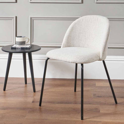 Pacific Lifestyle Dining Turi Pebble Linen Mix and Black Metal Dining Chair House of Isabella UK