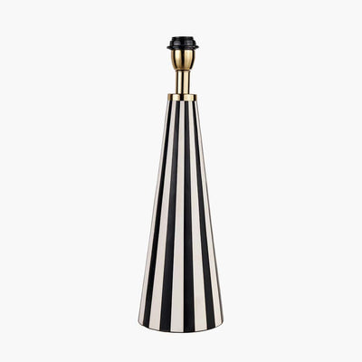 Pacific Lifestyle Lighting Alejo Black and White Stripe Conical Resin Table Lamp House of Isabella UK