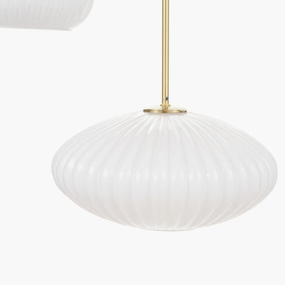 Pacific Lifestyle Lighting Alexa White Ribbed Glass & Gold Metal Multi Drop Pendant House of Isabella UK