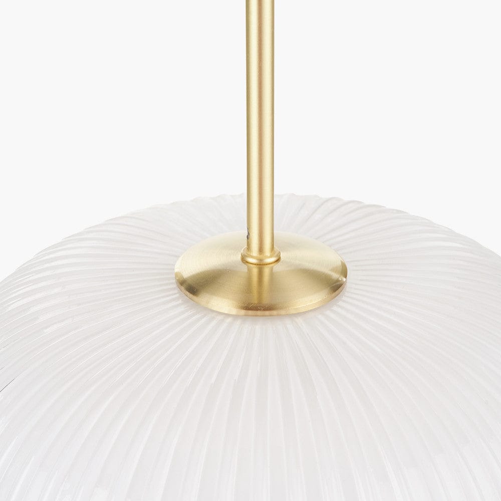 Pacific Lifestyle Lighting Alexa White Ribbed Glass & Gold Metal Multi Drop Pendant House of Isabella UK