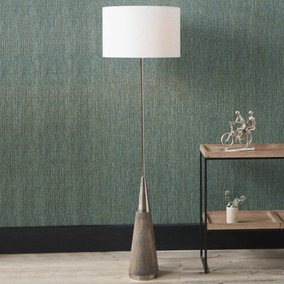Pacific Lifestyle Lighting Allura Brushed Silver and Grey Wash Wood Floor Lamp House of Isabella UK