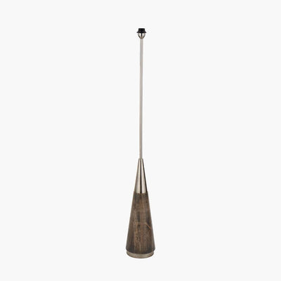 Pacific Lifestyle Lighting Allura Brushed Silver and Grey Wash Wood Floor Lamp House of Isabella UK