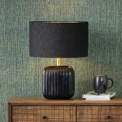Pacific Lifestyle Lighting Anais Matt Black Cold Cut Glass Square Table Lamp House of Isabella UK