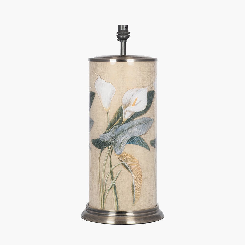 Pacific Lifestyle Lighting Arum Lily Large Cylinder Glass Table Lamp House of Isabella UK