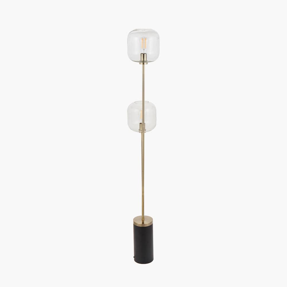 Pacific Lifestyle Lighting Florence Black Metal & Glass Floor Lamp House of Isabella UK